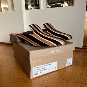 Madewell Loafer Mules in Calf Hair